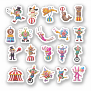 Cartoon Character Circus Set Sticker