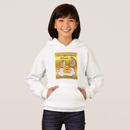 cartoon character fried egg with big smile hoodie