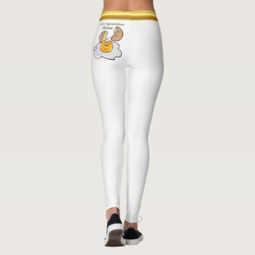 cartoon character fried egg with big smile leggings