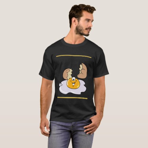 cartoon character fried egg with big smile T_Shirt