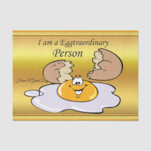 cartoon character fried egg with big smile tissue paper