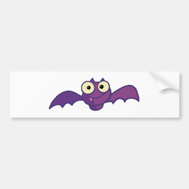 Cartoon Character Halloween Happy Bat Bumper Sticker (Front)