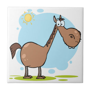 Cartoon Character Horse Ceramic Tile