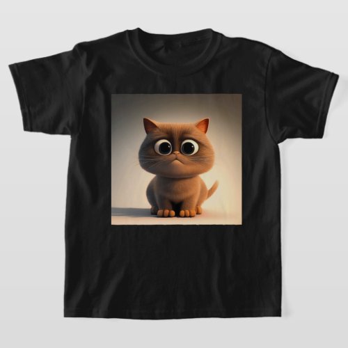 cartoon character illustration of a cute cat T_Shirt