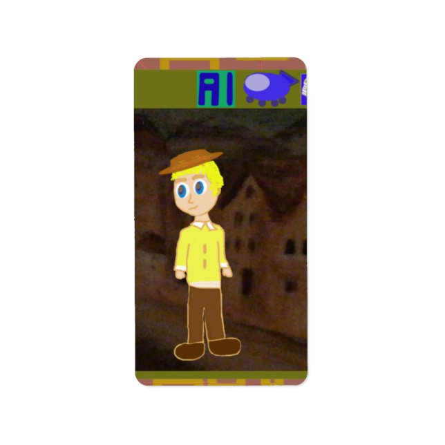 Cartoon Character Label (Front)