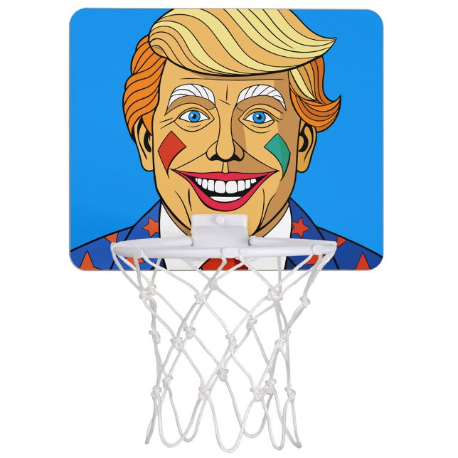 Cartoon Character   Mini Basketball Hoop (The style is reminiscent of pop art, with bold lines and bright colors.
)