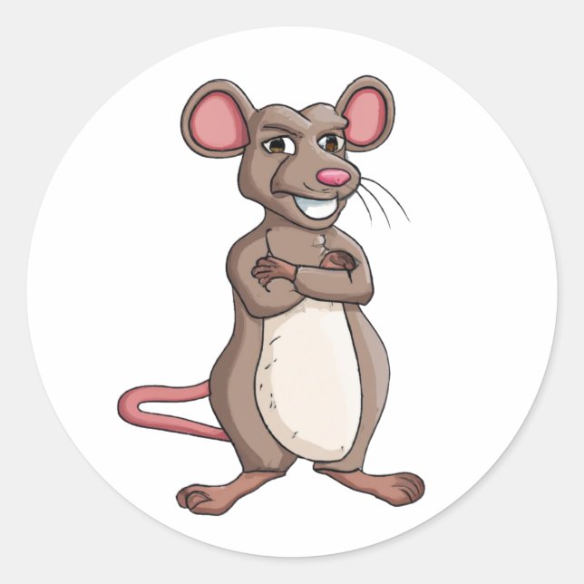 Cartoon Character Mouse Classic Round Sticker (Front)