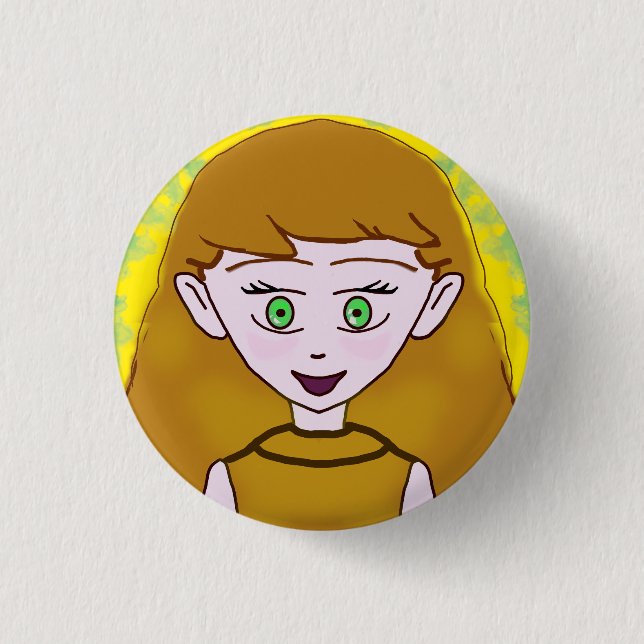 Cartoon Character Popcorn Anime Merry  Button (Front)