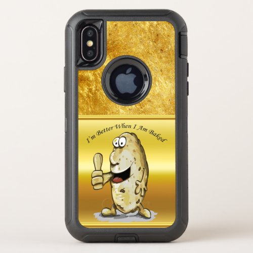 cartoon character potato with big eyes 1 OtterBox defender iPhone x case
