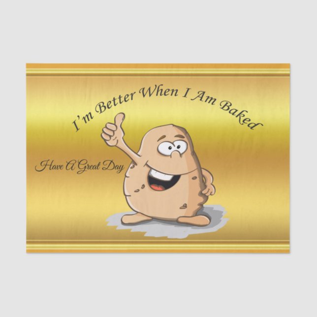 cartoon character potato with big eyes 2 tissue paper (Front)