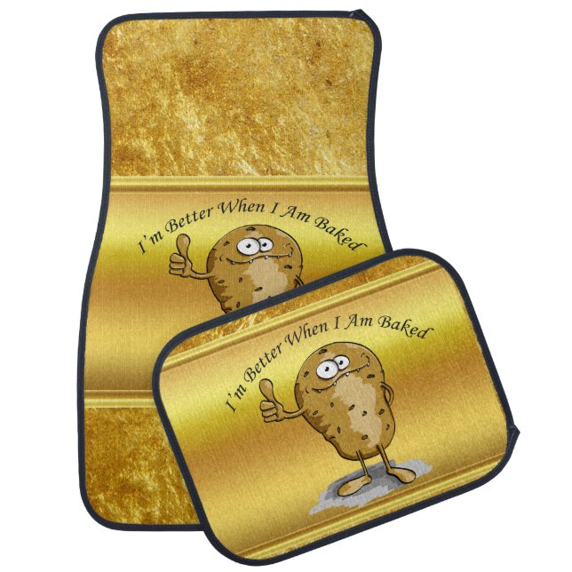 cartoon character potato with big eyes 3 car mat (Set)