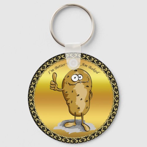cartoon character potato with big eyes 3 keychain