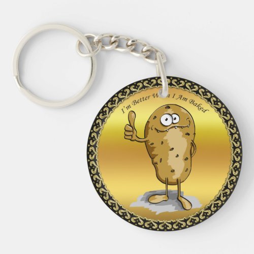 cartoon character potato with big eyes 3 keychain