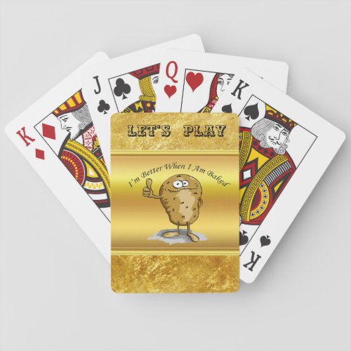 cartoon character potato with big eyes 3 playing cards
