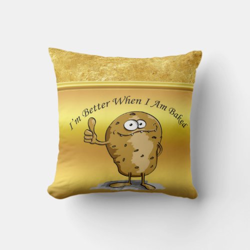 cartoon character potato with big eyes 3 throw pillow