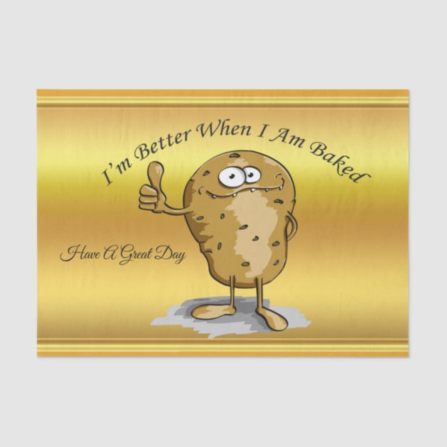 cartoon character potato with big eyes 3 tissue paper (Front)