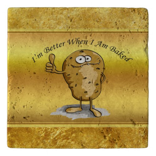 cartoon character potato with big eyes 3 trivet