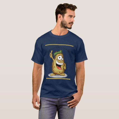 Cartoon character potato with green hair T_Shirt