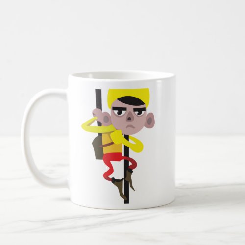 Cartoon Character Rock Climber  Coffee Mug