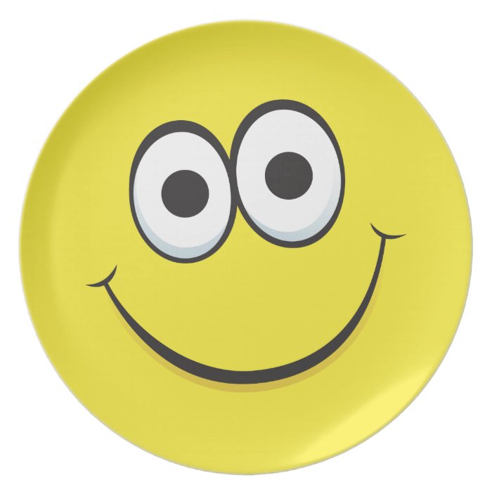 Cartoon character smiley face, fun and cute plate