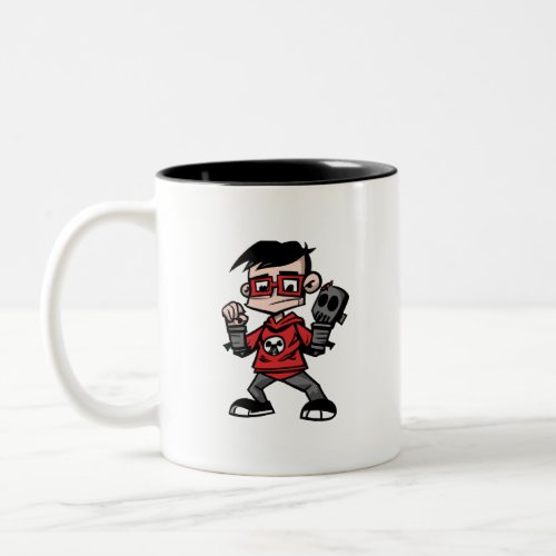 Cartoon Character Superhero Nerd Two_Tone Coffee Mug