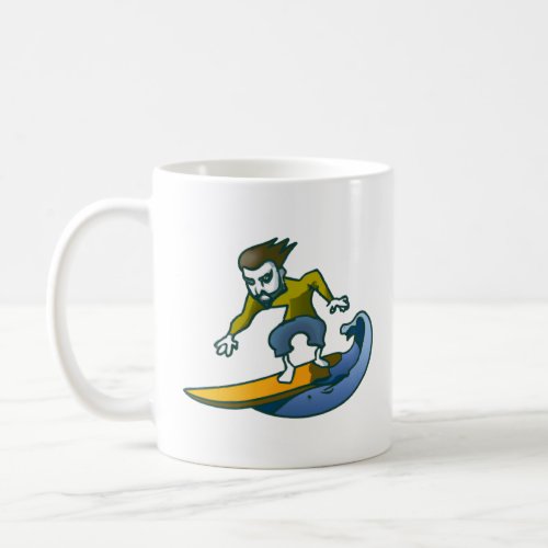 Cartoon Character Surfer  Coffee Mug