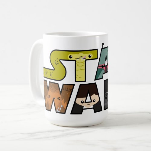 Cartoon Characters Inside Star Wars Logo Coffee Mug