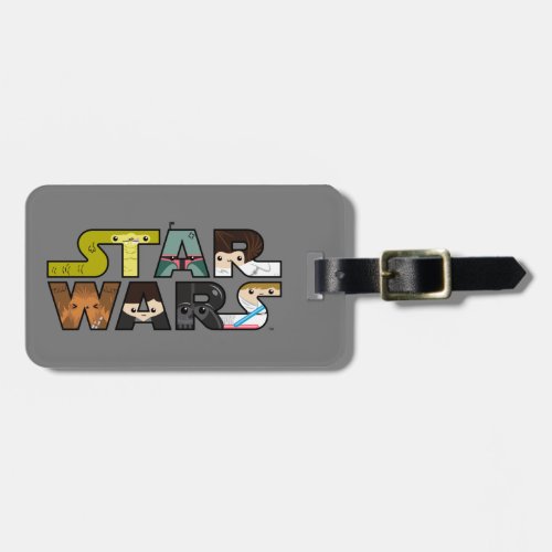 Cartoon Characters Inside Star Wars Logo Luggage Tag