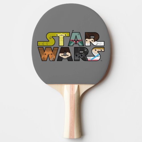 Cartoon Characters Inside Star Wars Logo Ping Pong Paddle