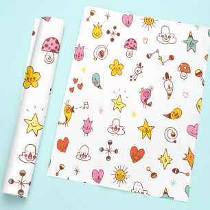 Cartoon Characters Seamless Pattern Wrapping Paper