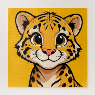 Cartoon Cheetah Cub Animal Puzzle For Kids Adults