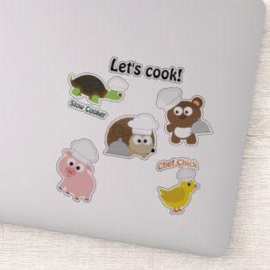 Cartoon Chef Animals sticker set