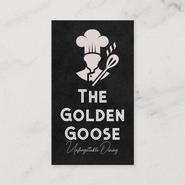 Cartoon Chef Logo | Restaurant Business Card (Front)