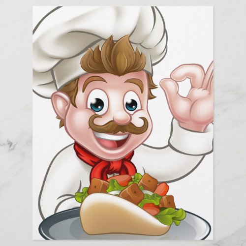 Cartoon Chef with Kebab