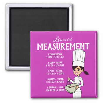 Cartoon Chef With Liquids Measurement Chart Magnet by ShopDesigns at Zazzle