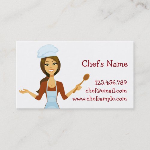 Cartoon Chef Woman Business Card