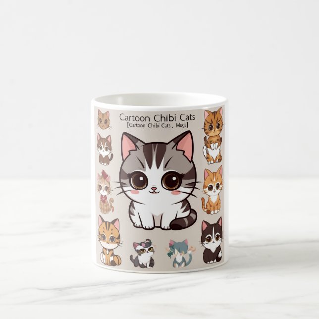 Cartoon Chibi Cats Mug (Center)