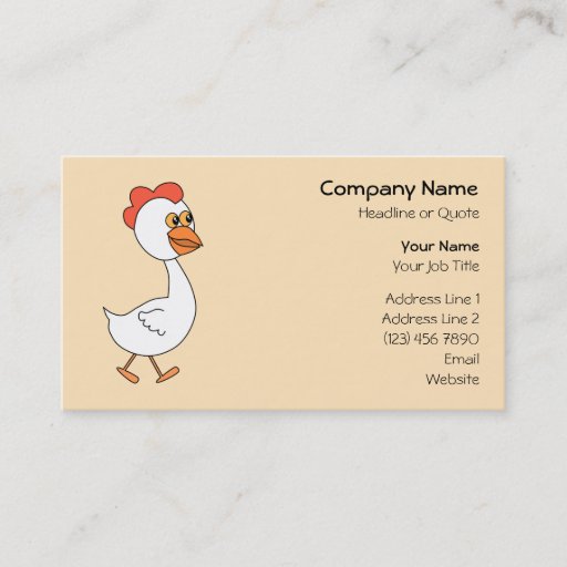 Customizable Cartoon Chicken. Business Card Template