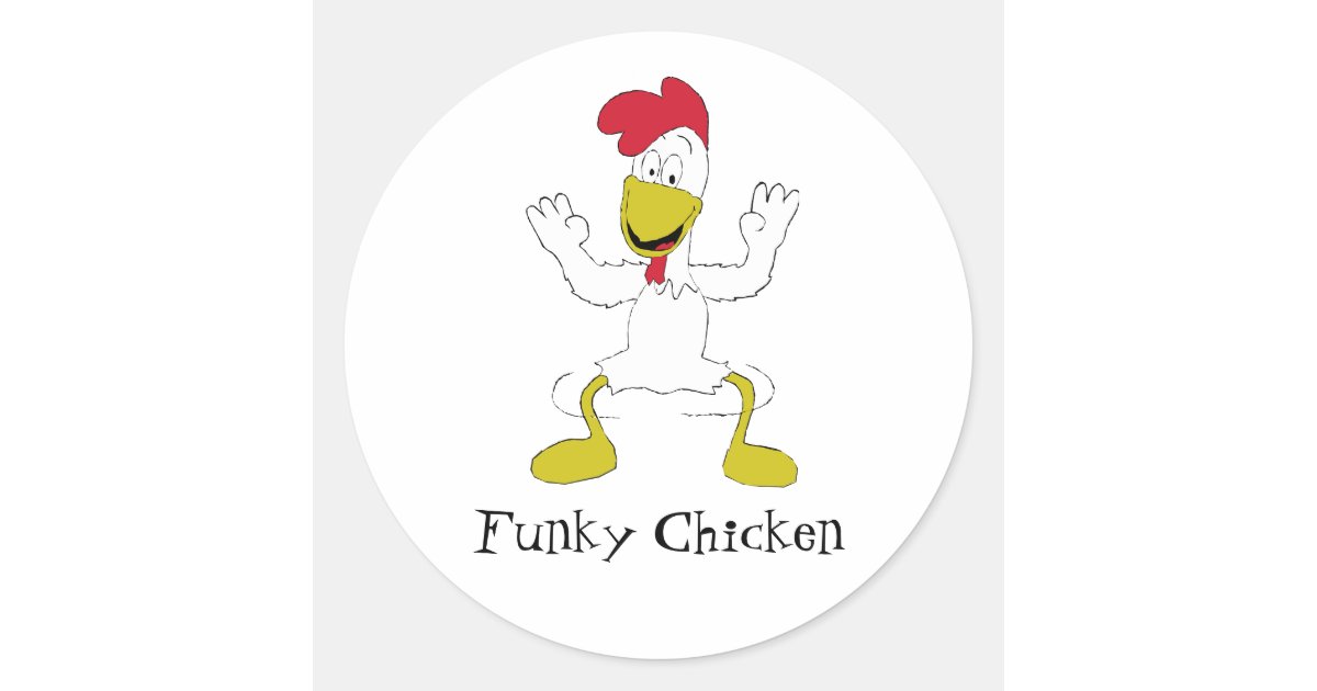 Cartoon Chicken Dance Classic Round Sticker | Zazzle