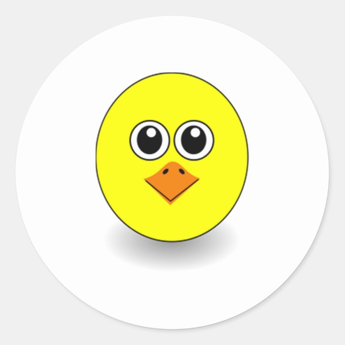 Cartoon Chicken Face Round Stickers