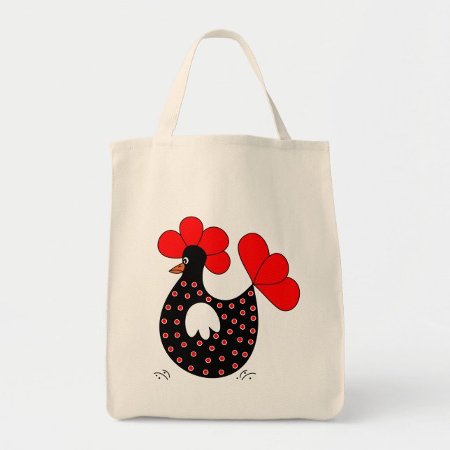 Cartoon Chicken Grocery tote bag (Front)