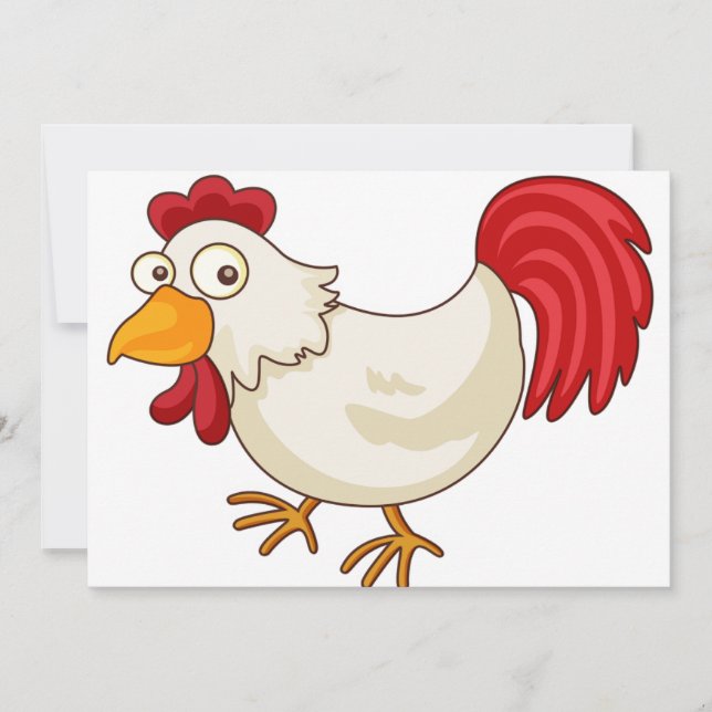 Cartoon Chicken Invitations (Front)