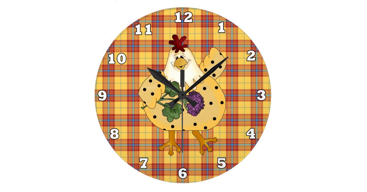 chicken kitchen wall clock