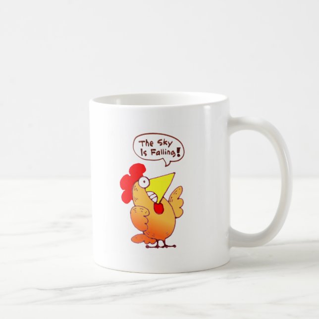 Cartoon Chicken Little Says The Sky Is Falling Coffee Mug (Right)