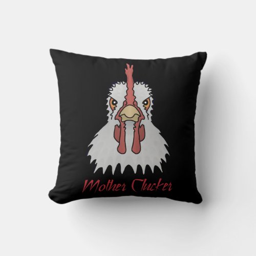 Cartoon Chicken Mother Clucker Throw Pillow