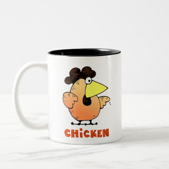 Cartoon Chicken Mug  Fat cartoon Chicken Mug