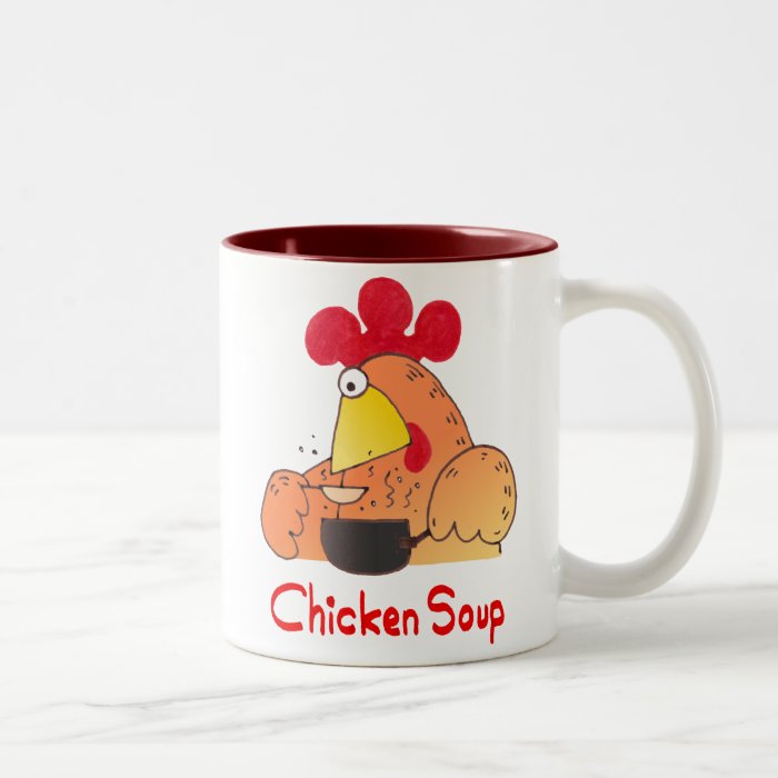 Cartoon Chicken Mug  Funny Chicken Soup Mug