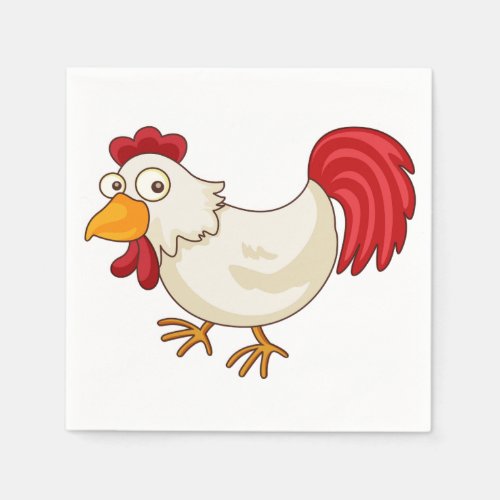 Cartoon Chicken Paper Napkins