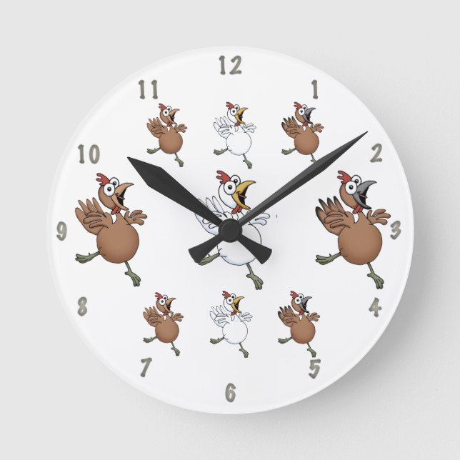Cartoon chickens wall clock (Front)