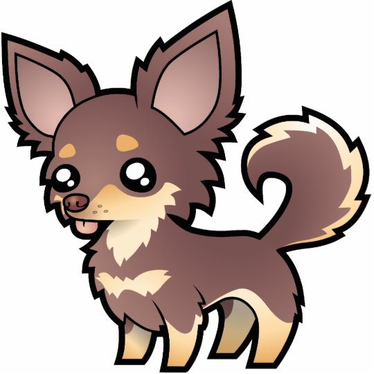 Cartoon Chihuahua (long coat) Cutout | Zazzle.com
